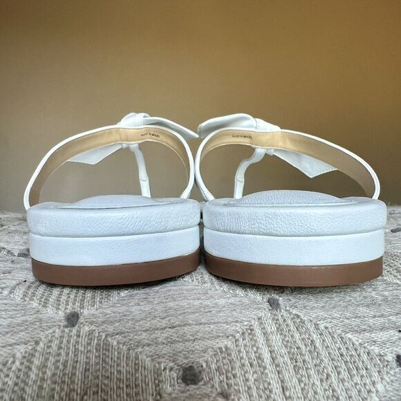 Alexandre Birman Clarita White Leather Bow Thong Sandal Shoes Women EU 37 US 6.5 - Picture 9 of 15